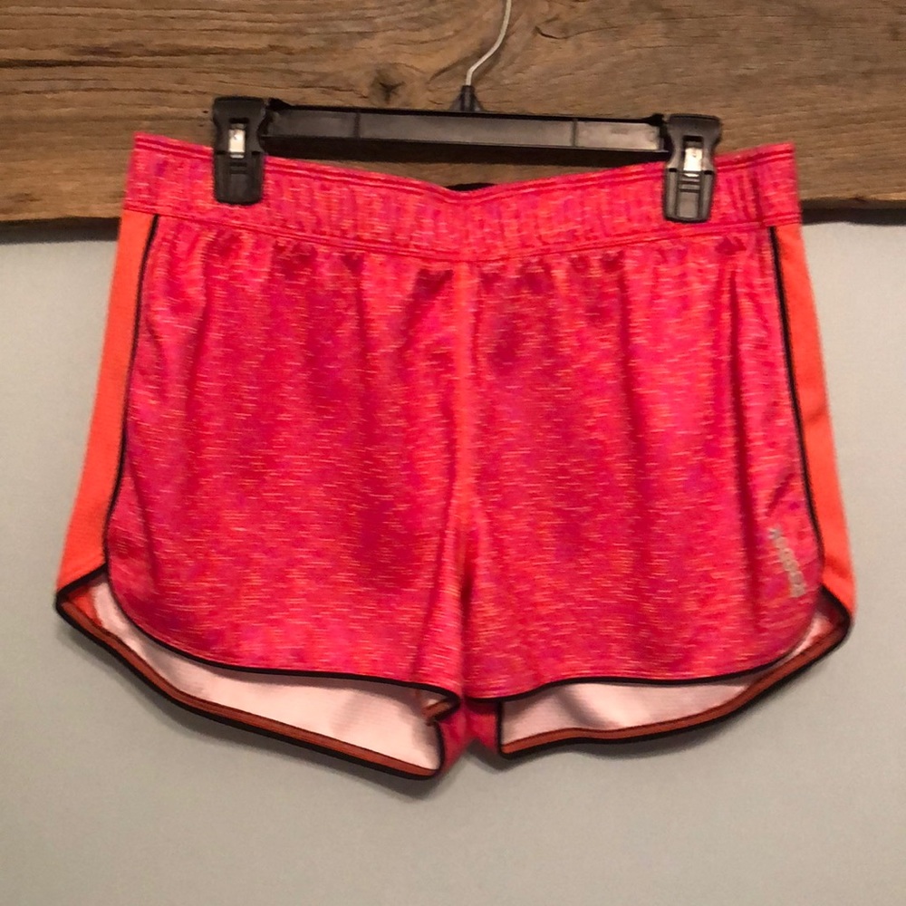 Reebok Shorts Bright Pink with Coral and Black Trim Size Large